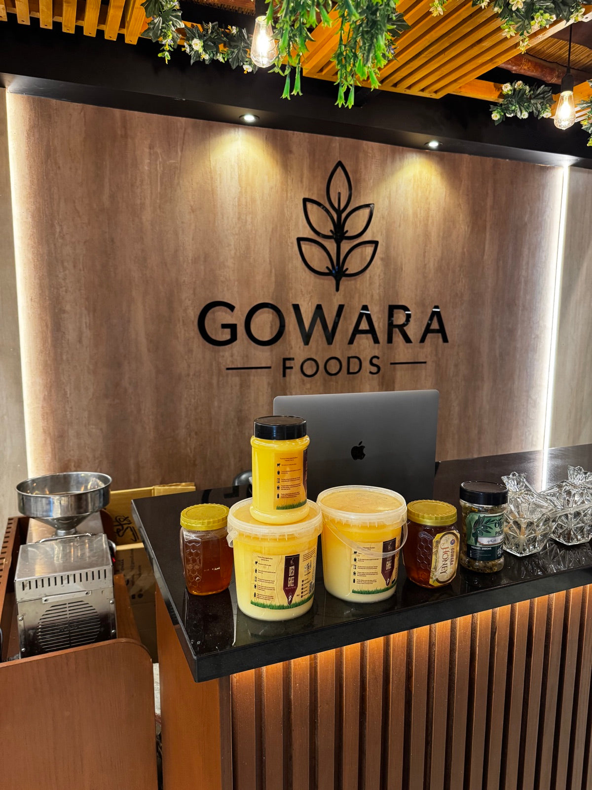 Gowara Foods tasting counter and store logo